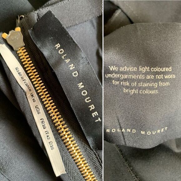 Roland Mouret Persian Double Stretch Crepe Gown Black, Mint, White Size 6 - Picture 8 of 12